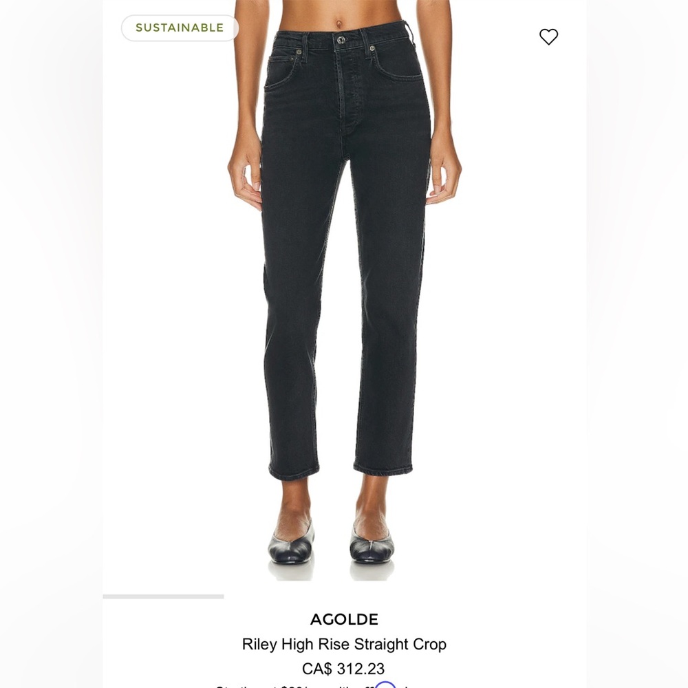 Agolde Riley straight crop jeans